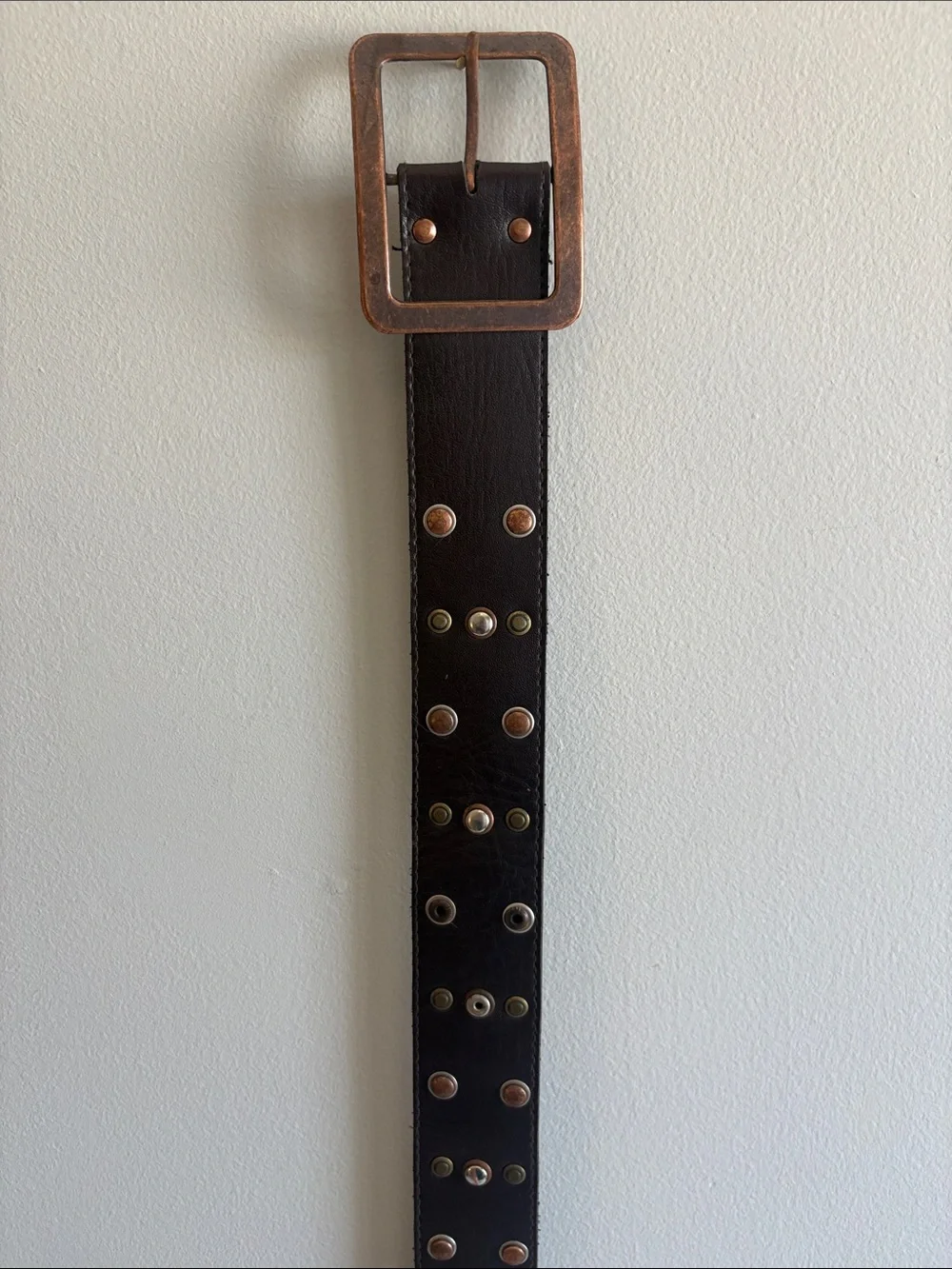 Brown Double Row Grommet Belt Boho Y2K‎ Festival Studded